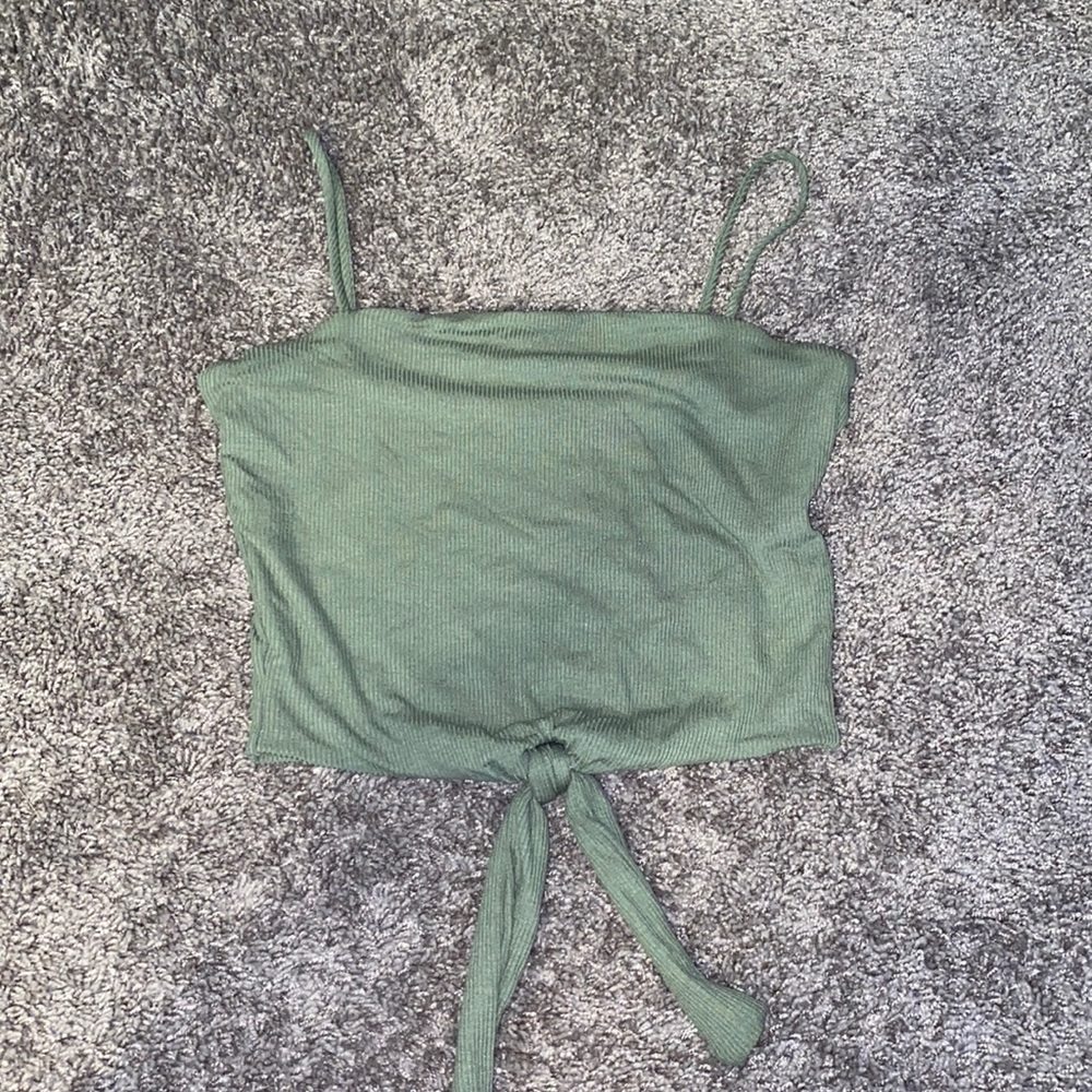 green tie crop top